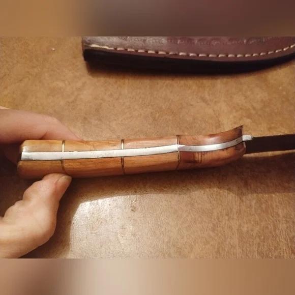 New Damascus steel blade men's hunting knife with sheath - Picture 5 of 10